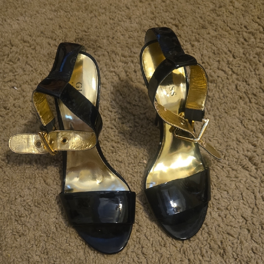 Guess Black and Gold Women's Heels